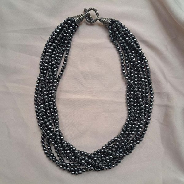 Pre Owned Tiffany and Co Hematite Bead Necklace
