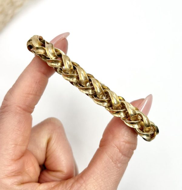 Vintage 18ct Yellow Gold Fancy Woven Spiral Twist Link Bracelet, Circa 1940s