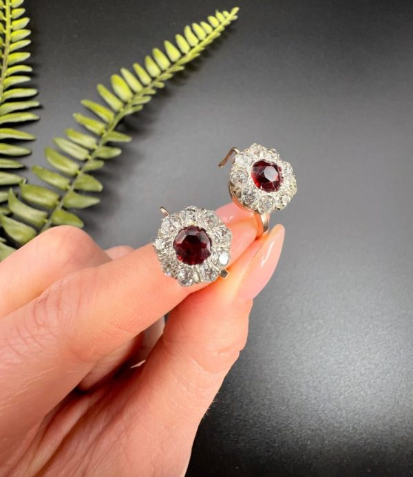 Antique Victorian Garnet and Diamond Convertible Bangle in 14ct Rose Gold
