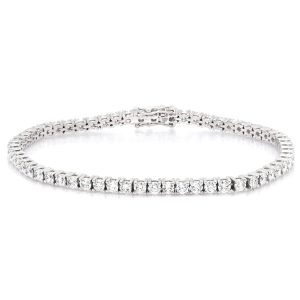 18 Carat White Gold Diamond Line Bracelet