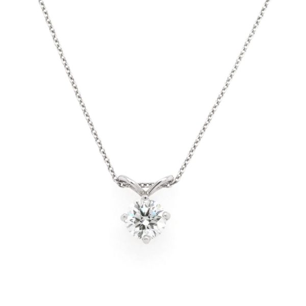 Diamond pendant and chain in white gold.