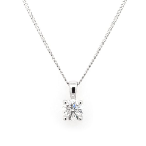 Diamond pendant and white gold chain.
