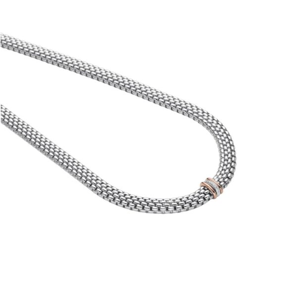 FOPE white gold necklace with diamond rondels.