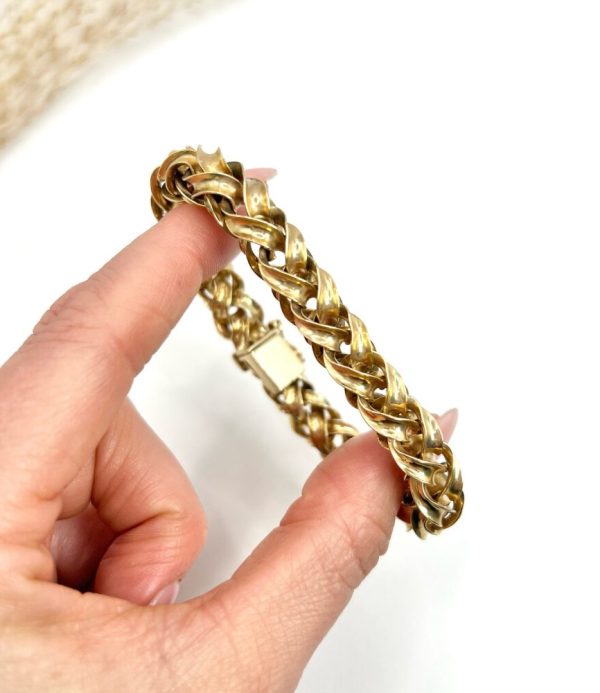 Vintage 18ct Yellow Gold Fancy Twist Link Bracelet, Circa 1940s, 18ct yellow gold unique fancy twist spiral link design with integral clasp and figure-eight safety catch
