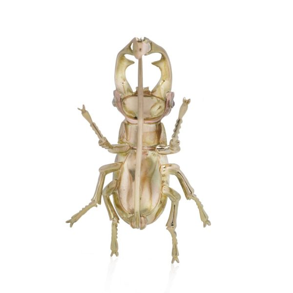 Vintage gold and platinum beetle brooch.