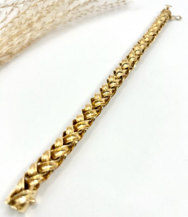 Vintage 18ct Yellow Gold Fancy Twist Link Bracelet, Circa 1940s spiral woven link