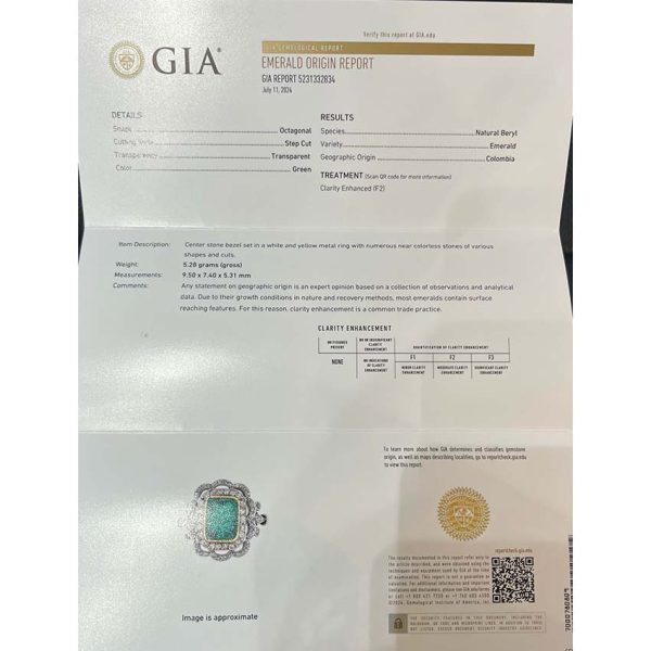 GIA 2.78ct Natural Colombian Emerald and Diamond Cluster Dress Ring in 18ct Gold and Platinum, with GIA Certificate 5231332834