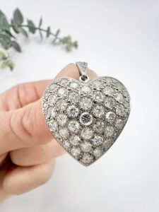 2.40ct Diamond Heart Pendant in Platinum