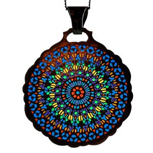 Notre Dame Paris Enamel Pendant In 18 Carat Yellow Gold