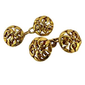 French Art Nouveau 18 Carat Yellow Gold Cufflinks
