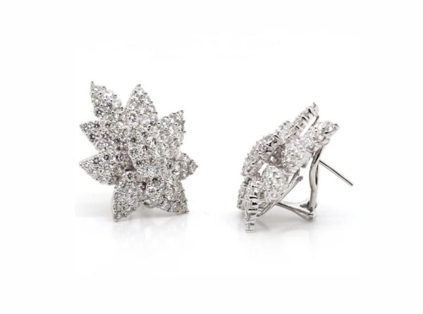 diamond flower earrings