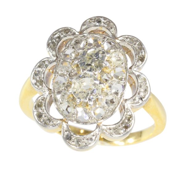 Victorian diamond engagement ring in gold.