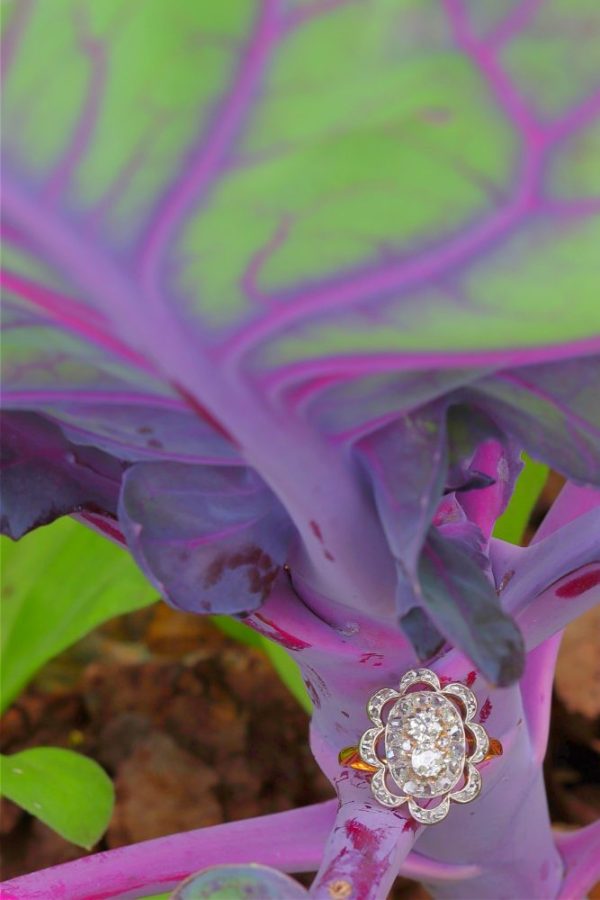 Victorian diamond engagement ring in gold.