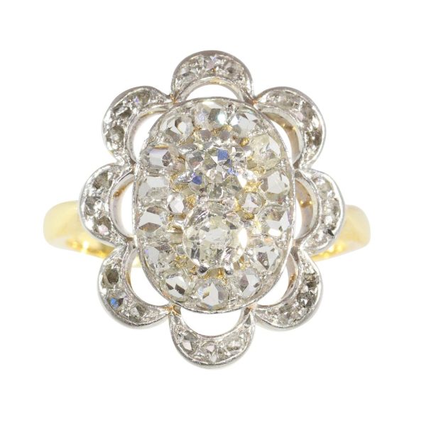 Victorian diamond engagement ring in gold.