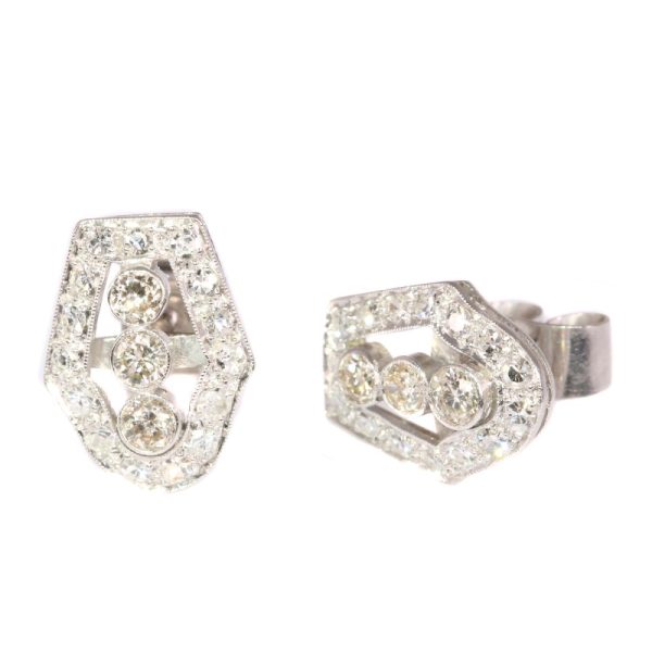 Vintage diamond earrings in platinum.