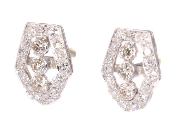 Vintage diamond earrings in platinum.