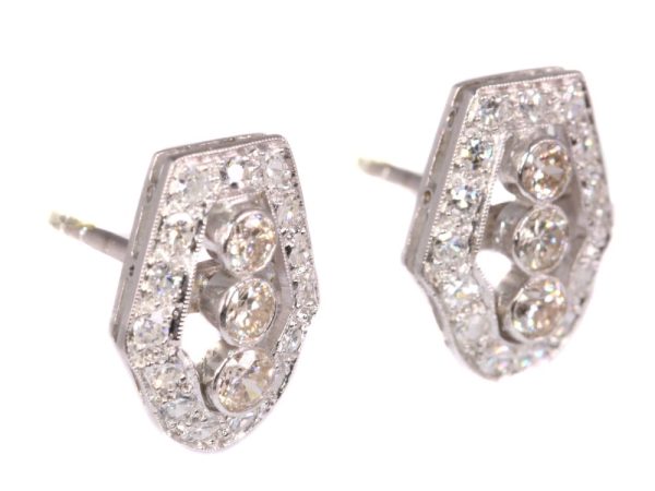 Vintage diamond earrings in platinum.