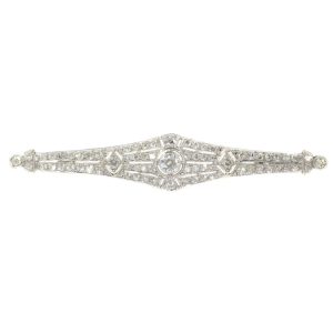 Art Deco diamond brooch in platinum.