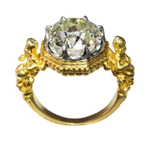 Victorian diamond ring in gold and platinum.