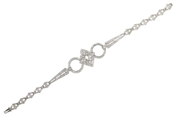 Art Deco diamond choker in platinum.