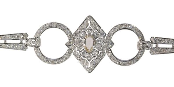 Art Deco diamond choker in platinum.