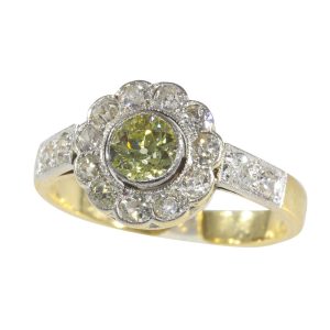 Vintage Art Deco Old Cut Diamond Engagement Ring In Gold