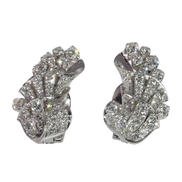 Vintage diamond earrings in platinum.