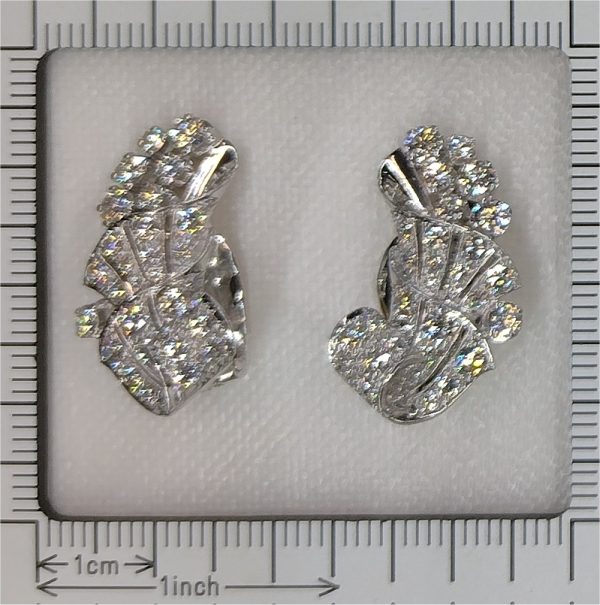 Vintage diamond earrings in platinum.