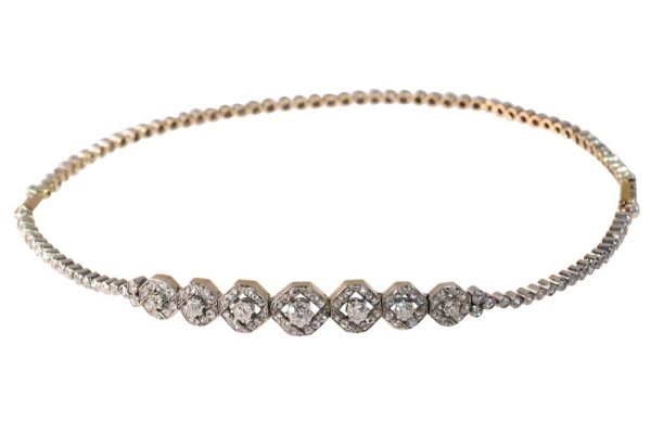 Victorian diamond bracelets that transform into necklace in gold and silver.