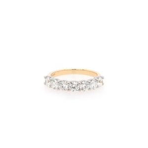 Diamond half eternity ring in gold and platinum.