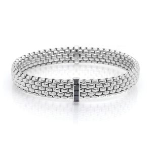 FOPE white gold bracelet with black diamonds.