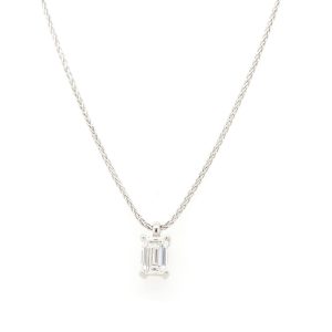 White gold diamond pendant and chain.