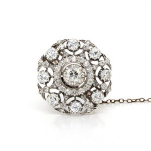 Victorian Diamond Target Brooch In Gold And Silver