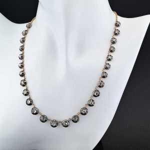 Georgian Style 6ct Rose Cut Diamond Riviere Necklace