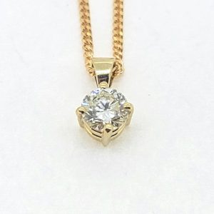 0.51ct Brilliant Diamond Solitaire Pendant with Chain