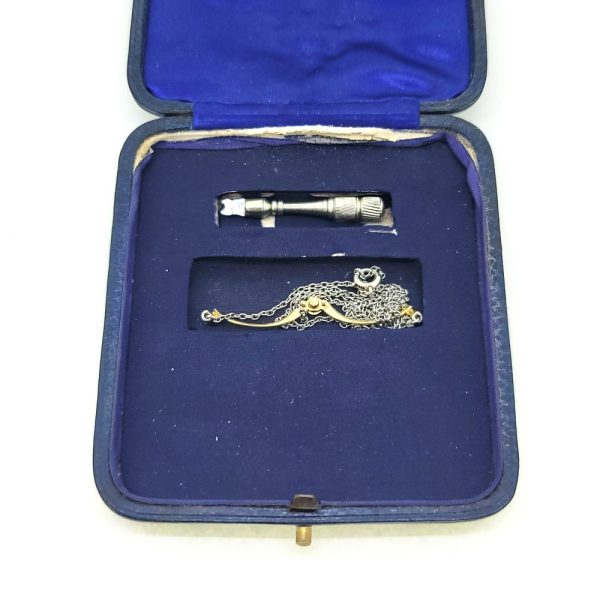 Art Nouveau Antique Diamond Pendant come Brooch, in its original antique box with chain attachment and tool to transfer from brooch to pendant