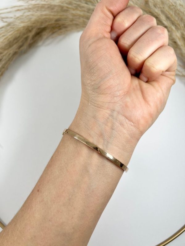 Victorian diamond two row bangle in rose gold.