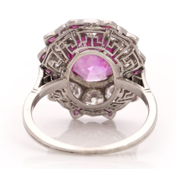 Burma ruby and diamond Art Deco ring