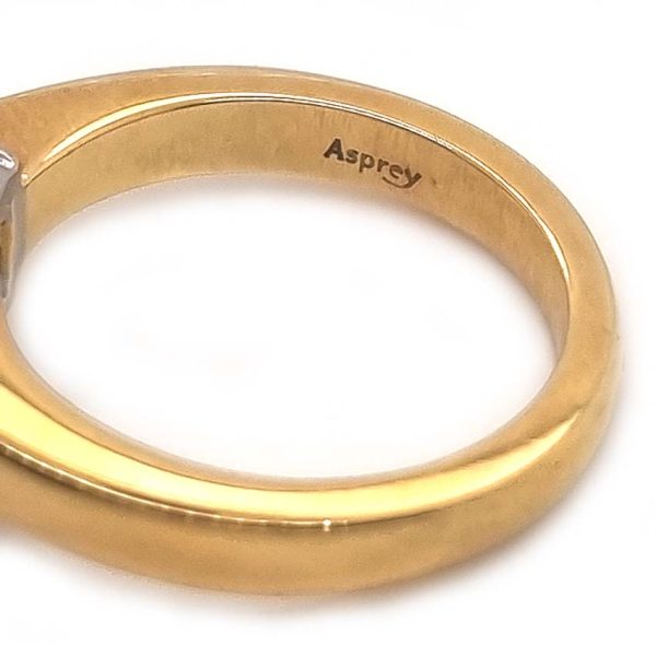 Pre Owned Vintage Asprey 3.42ct Diamond Solitaire Engagement Ring in 18ct Yellow Gold, D Colour VVS1 Clarity with GIA Certificate Report 12331866