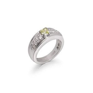 BOUCHERON Platinum And White Gold Fancy Yellow Diamond Ring