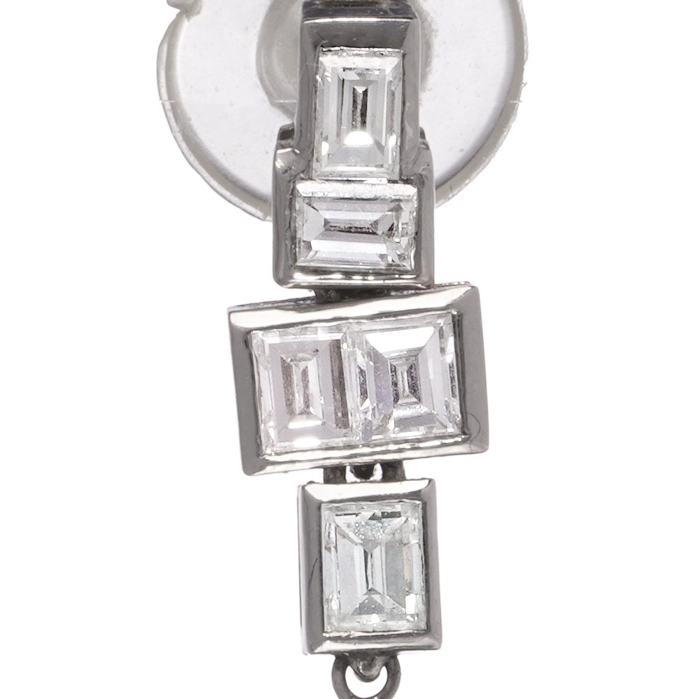 Emerald and diamond earrings in platinum,