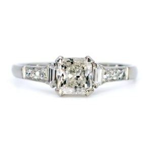 Vintage Solitaire Diamond Ring In Platinum