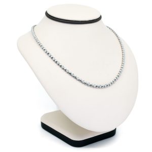 Vintage Diamond Tennis Necklace In 18 Carat White Gold