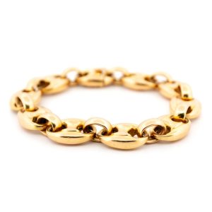Vintage Bean Link Bracelet In 18 Carat Yellow Gold  Coffee