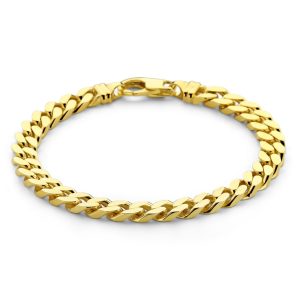 Modern 14ct Yellow Gold Curb Link Bracelet