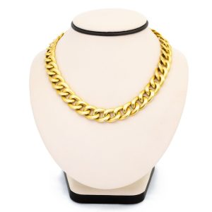 Vintage Italian 18ct Yellow Gold Curb Link Necklace