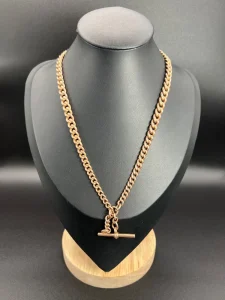 Antique 9ct Rose Gold Albert Chain Necklace