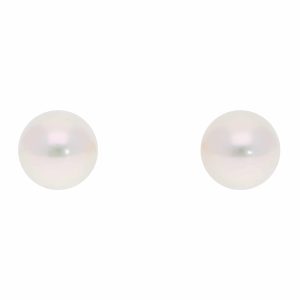 Contemporary Akoya Pearl Stud Earrings In 18 Carat Yellow Gold