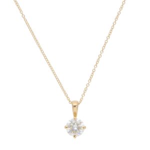 Contemporary GIA Certified Diamond Solitaire Necklace In 18 Carat Yellow Gold