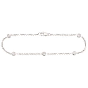 Contemporary Diamond Chain Bracelet In White Gold